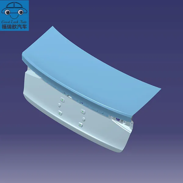 Luggage compartment cover sheet metal assembly