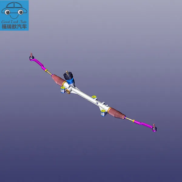 Mechanical steering gear with cross-linking rod assembly